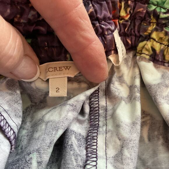 J Crew Purple/Green Boho Peasant Party Flare Skirt W/Pockets 2 - Picture 6 of 9